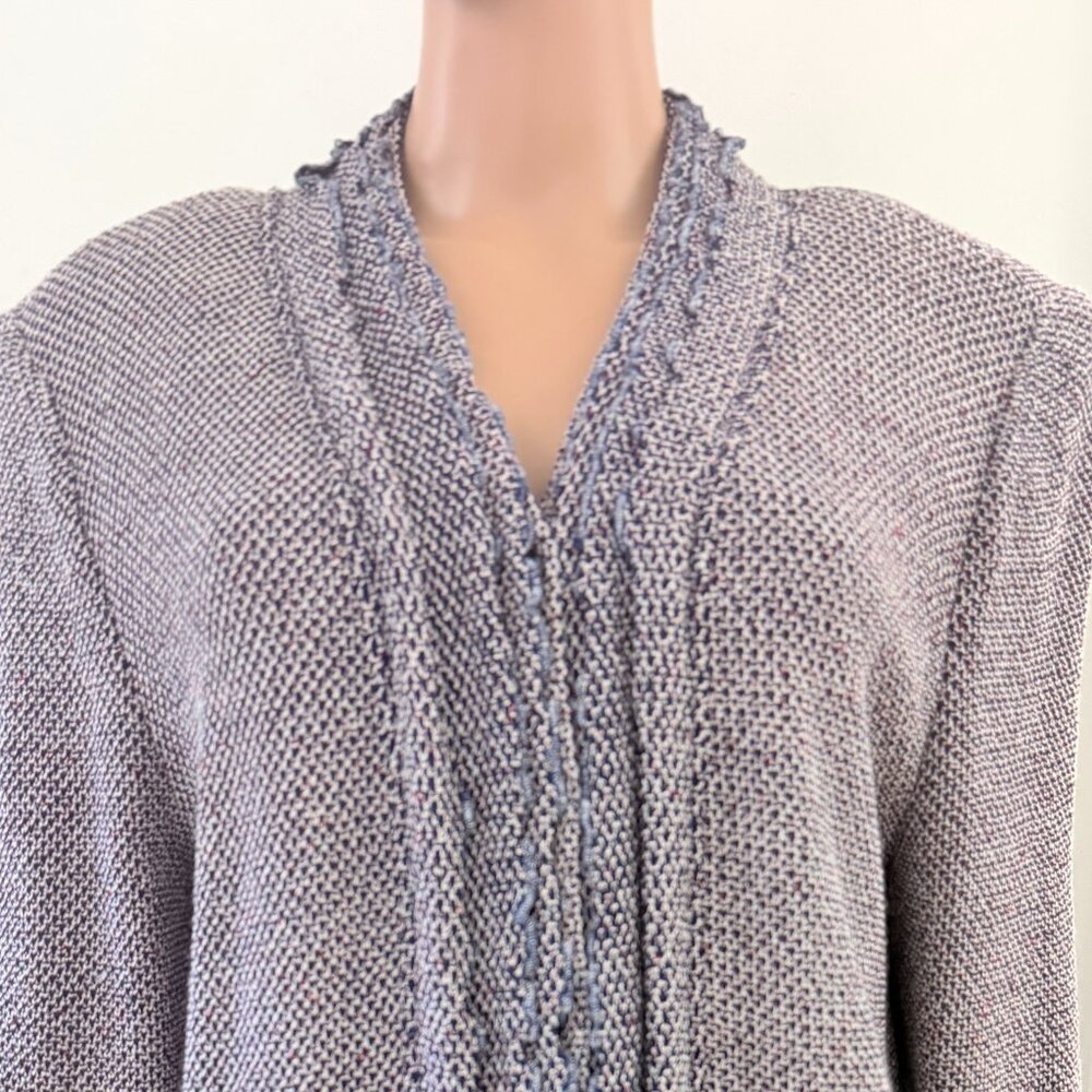 St. John Sport By Marie Gray Wool Blend Multicolor Blazer Button Front  Sz Large
